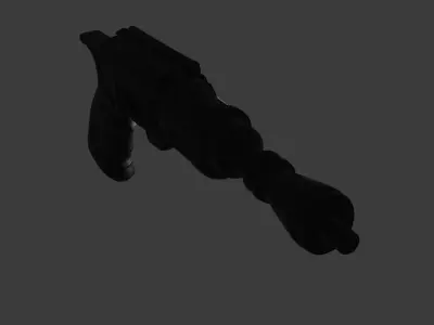 Futuristic Stealth Pistol - High Poly Concept Model Free 3D print model