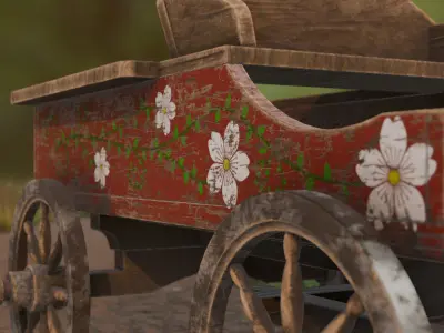 Flower box Low-poly 3D model