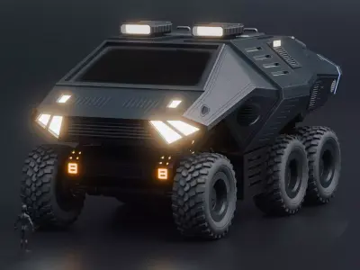 Giant Sci fi vehicle Concept 3D with PBR Texture 3D model