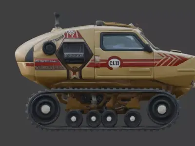 Stylized Chibi Sci-Fi Crawler Scout Low-poly 3D model