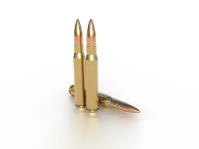 8 x 63mm Swedish Ammo Low-poly 3D model