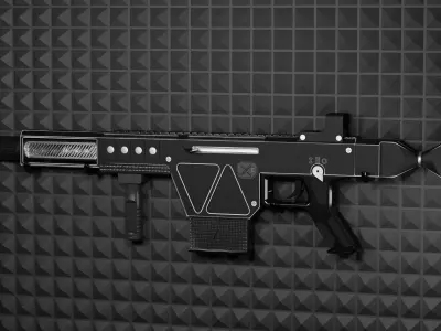 SciFi weapon  Low-poly 3D model purchase