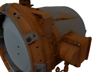 Rusty Submarine Porthole Hatch 3D model