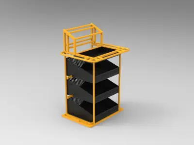 Industrial Tool Rack-Cabinet 3D model