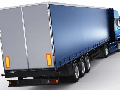 F-max 2019 truck with trailer 3D model