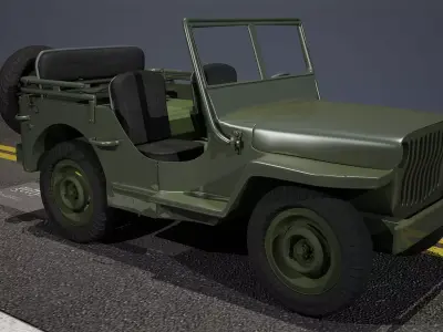 wrangler army jeep  3D model