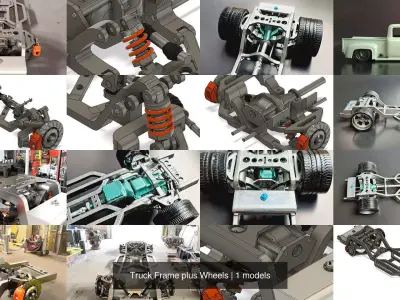 Truck Frame plus Wheels 3D Model Pack purchase