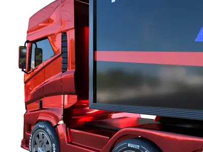 faw truck red 3D model