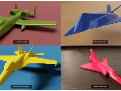 Printable jet planes 3D Model Collection