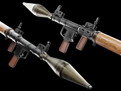 Low Poly RPG 7 gun Low-poly 3D model