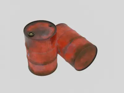 Steel barrel Low-poly 3D model