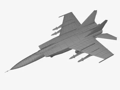 MiG-25PD russian air force fighter jet Free low-poly 3D model