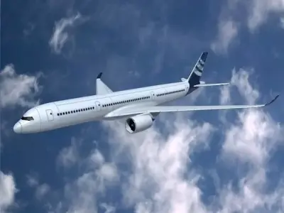 Airbus A350-900 commercial aircraft Low-poly 3D model
