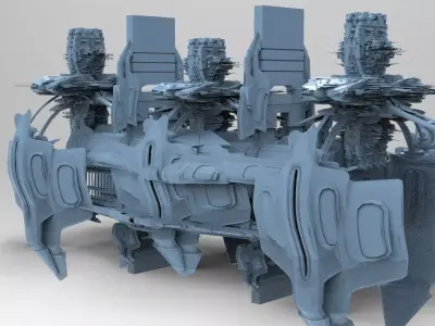 Sci fi Ship rail base 2  3D model
