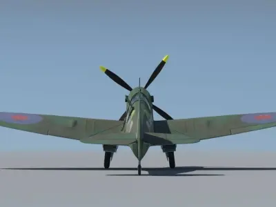 Spitfire wwii fighter plane 3D model purchase