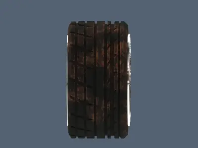 Used and dirty sports wheels Low-poly 3D model