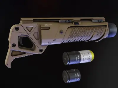 Rampart 17 Grenade Launcher Low-poly 3D model