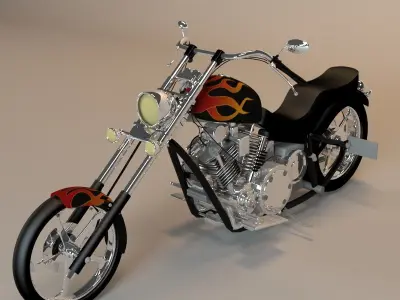 motorcycle chopper 3D model purchase