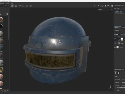 Stylized Helmet Low-poly 3D model
