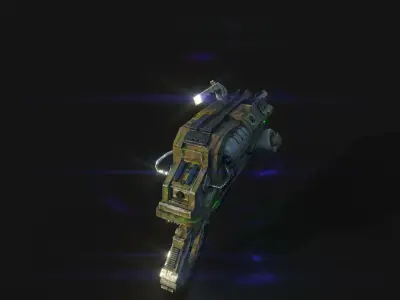 AlienGun spaceship Low-poly 3D model