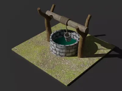 Medieval well 3D model purchase