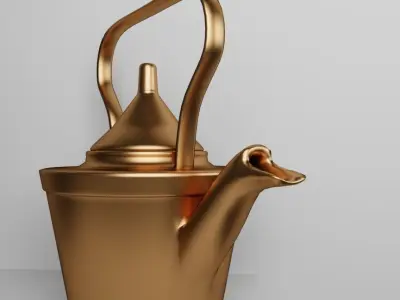 Vintage Brass Tea Kettle 3D model