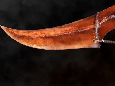 Fire Bow - Dark Fantasy PBR game ready 3d weapon Low-poly 3D model