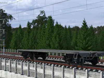 Cargo Wagon Platform 3D model
