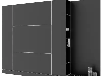 tv wall set 10 Free 3D model