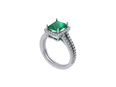 Emerald Radiant Ring 3D print model 15