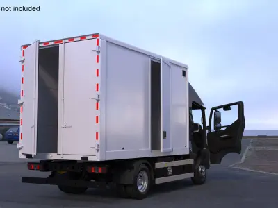 Modern Truck Black Rigged for Cinema 4D 3D model