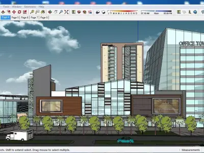Sketchup Commercial Complex B7 3D model