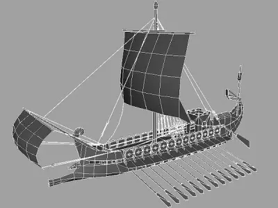 Roman Galley Low-poly 3D model