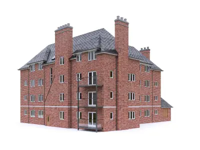 English Brick House 01 Low-poly 3D model