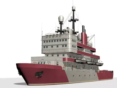  old icebreaker Low-poly 3D model