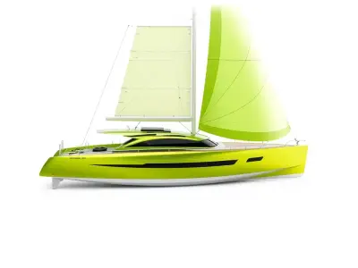 Lime Green Yacht model pack Low-poly 3D model
