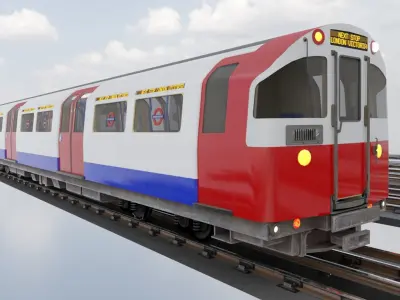Subway Train Low-poly 3D model 2