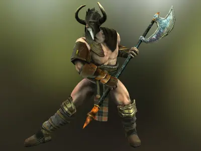 Barbarian KING Low-poly 3D model