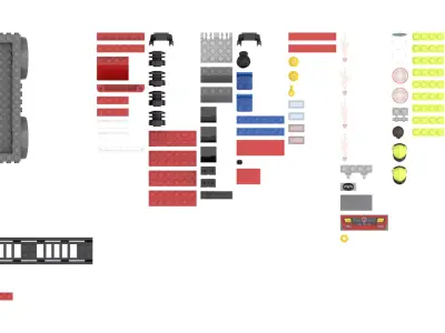 TwindBricks3D - 60463 Fire Ladder Truck 3D print model