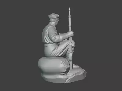 Military sculpture warrior military battle war hero soldier 3D print model 14