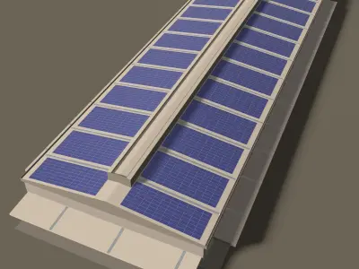 Solar roof on factory 24e01 3D model