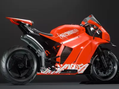 Futuristic Sport Racing Motorcycle 3D model