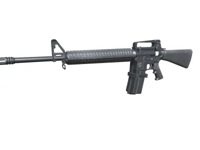 26-Assault-Rifle-M16-gun model 3d game ready model  Low-poly 3D model