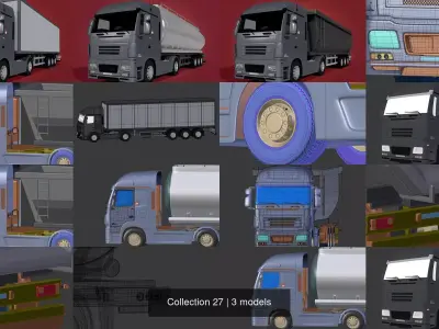 Generic Heavy Truck - Container - Fuel - Construction - Tipping 3D Model Pack