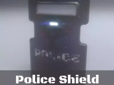 Police Shield low-poly 3D model Low-poly 3D model