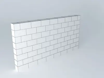 Cinder Block Wall 3D model