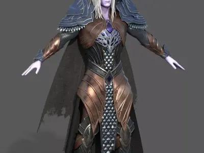 Elfo Oscuro Low-poly 3D model