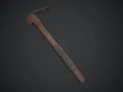 Dirty Rusted Old Hammer  Low-poly 3D model