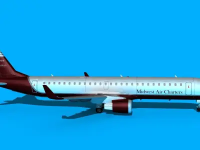 Embraer Emb-190 Midwest Air Charter 3D model