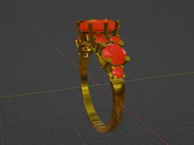 Ring jewel diamond Low-poly 3D model